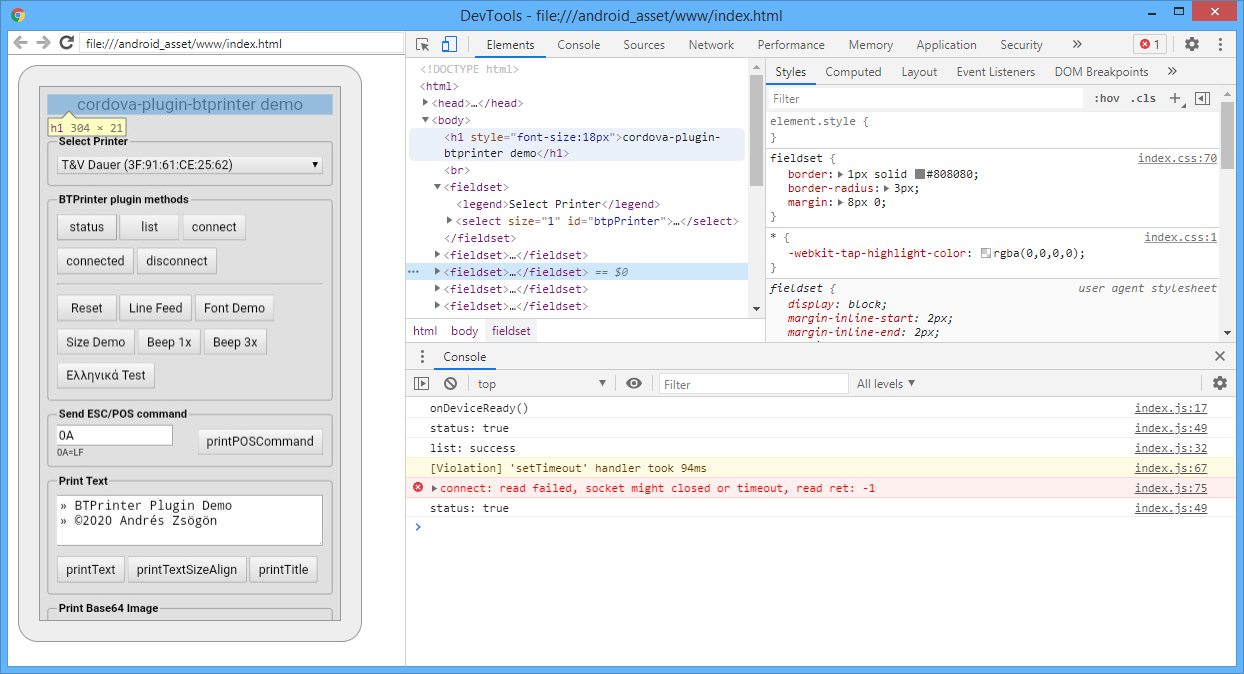 Debug Cordova Android app with Chrome device inspector