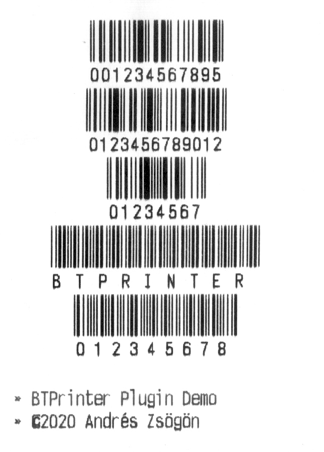 BTPrinter plugin barcode sample