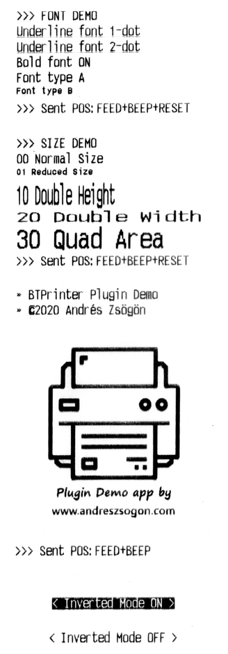 Bluetooth thermal printer cordova btplugin sample ticket