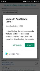 In-App Update plugin demo