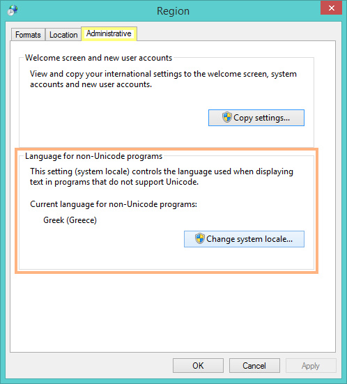 Windows Region format settings