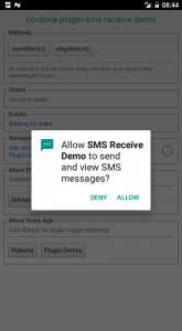 SMS Receive plugin demo