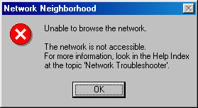 Unable to browse the network error