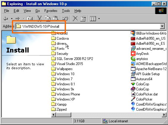 Access shared folder in Windows 98